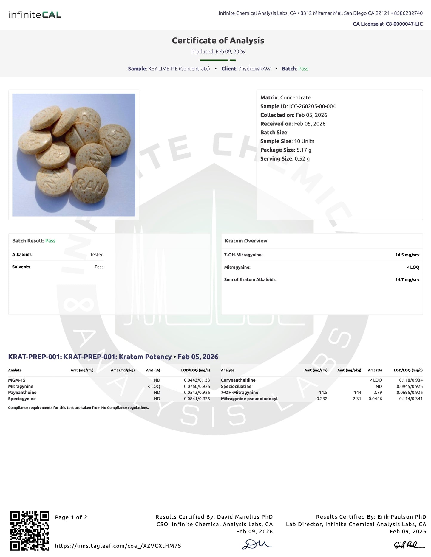 SNICKERDOODLE MIT TABS - TOTAL ALKS 45.8MG (36.9MG MIT) - NO 7-OH