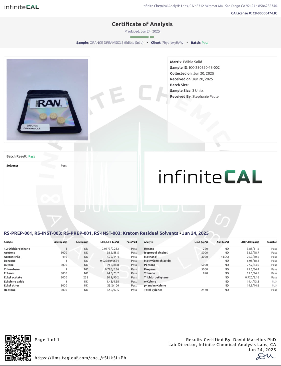 ORANGE DREAMSICLE (DYE-FREE) - TOTAL ALKS 26.6MG (26.6MG 7-OH)