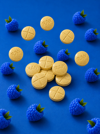 BLUE RAZ MIT TABS - TOTAL ALKS 74.7MG (59.8MG MIT) - NO 7-OH