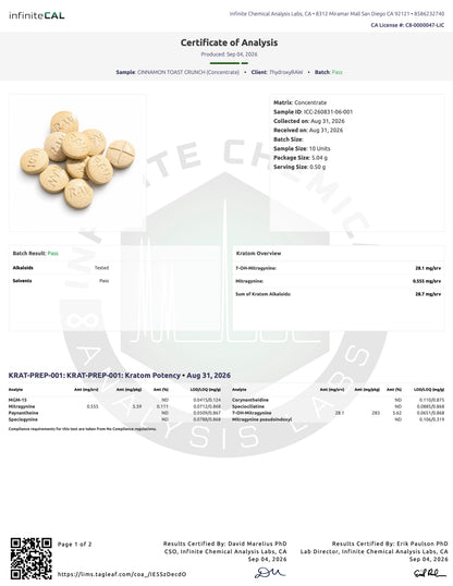 CINNAMON TOAST CRUNCHIES (DYE-FREE) - TOTAL ALKS 28.7MG (28.1MG 7-OH)