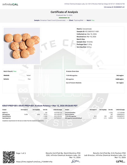 CINNAMON TOAST CRUNCHIES (DYE-FREE) - TOTAL ALKS 35.8MG (34.1MG 7-OH)