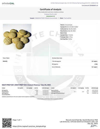 CINNAMON TOAST CRUNCH 30MG (DYE-FREE) - TOTAL ALKS 33.1MG (33.1MG 7-OH)