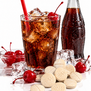 CHERRY COKE (DYE-FREE) | BATCH TESTED: 15.4MG TOTAL ALKS (14.5MG 7-OH) | BOTTLE LABEL: 12MG