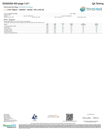 KEY LIME PIE (DYE-FREE) - TOTAL ALKS 14.7MG (14.5MG 7-OH)