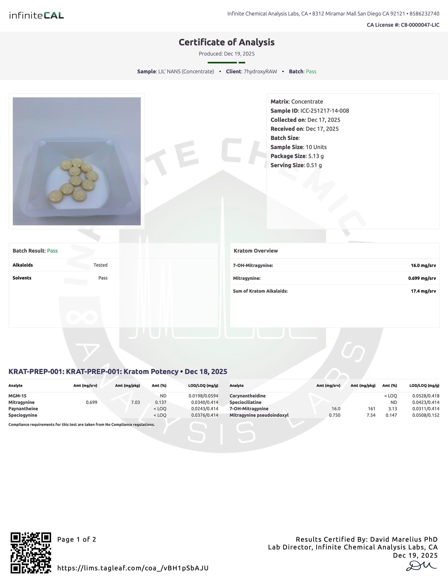 'LIL' NANS' BANANA CREAM PIE 🍌🥧 15MG (DYE-FREE) - TOTAL ALKS 17.4MG (16MG 7-OH)