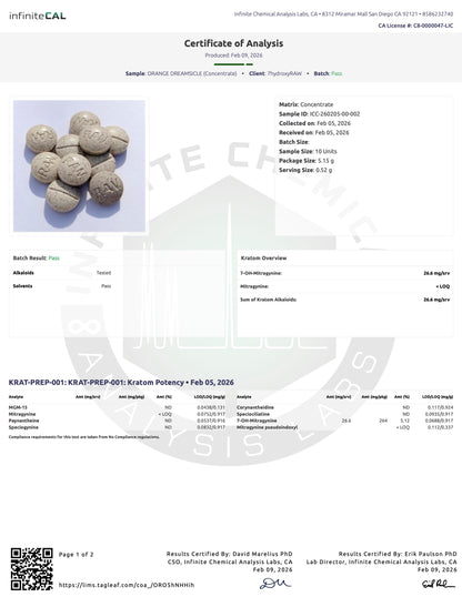 ORANGE DREAMSICLE (DYE-FREE) -  TOTAL ALKS 26.6MG (26.6MG 7-OH)