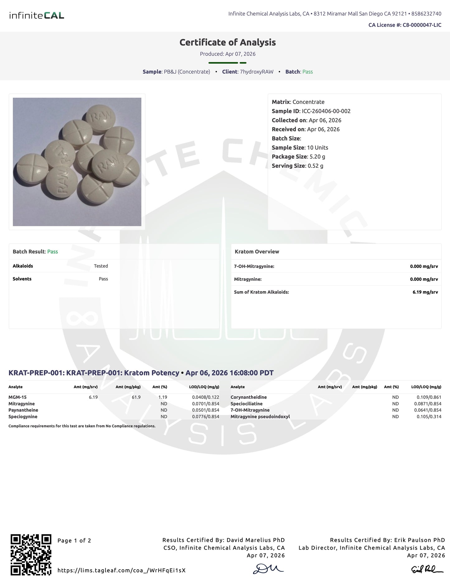 PEANUT BUTTER JELLY - 6.19MG MGM-15 - (NO 7-OH)