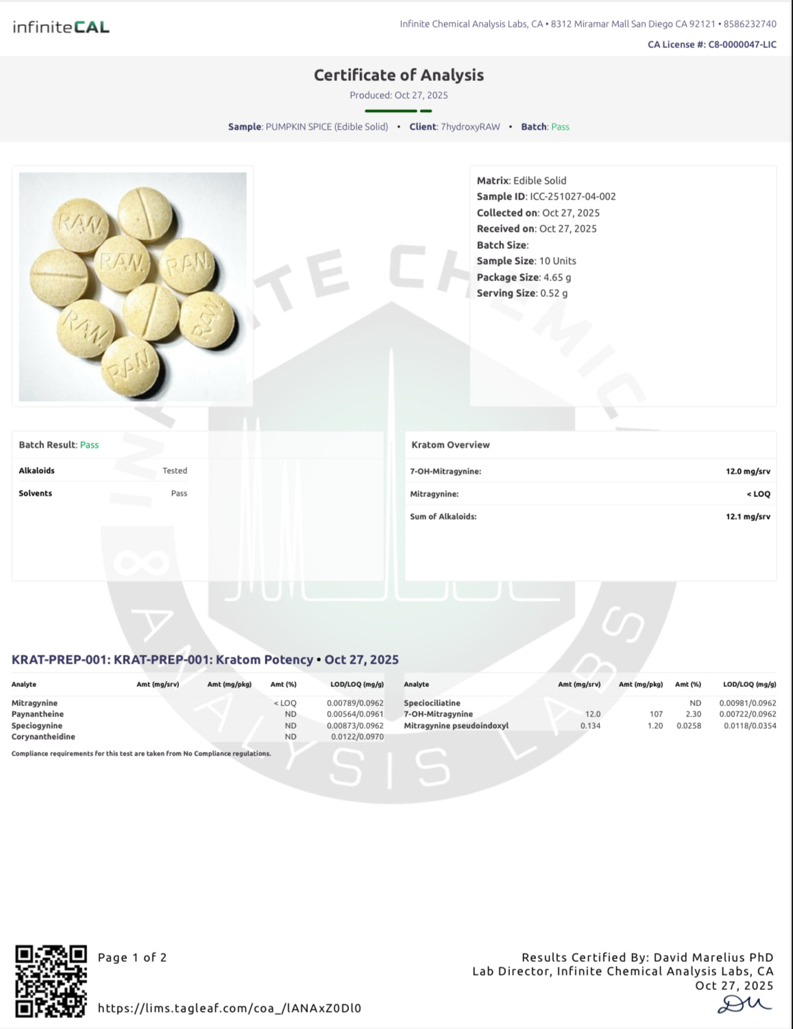 PUMPKIN SPICE - 12MG (DYE-FREE)