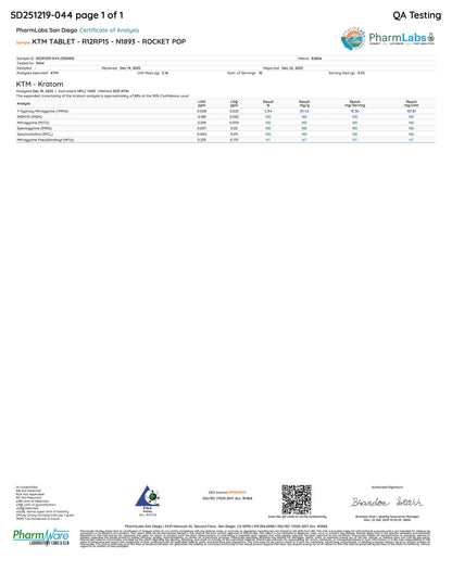 ROCKET POP 🚀  (DYE-FREE) - TOTAL ALKS 13.9MG (13.8MG 7-OH)