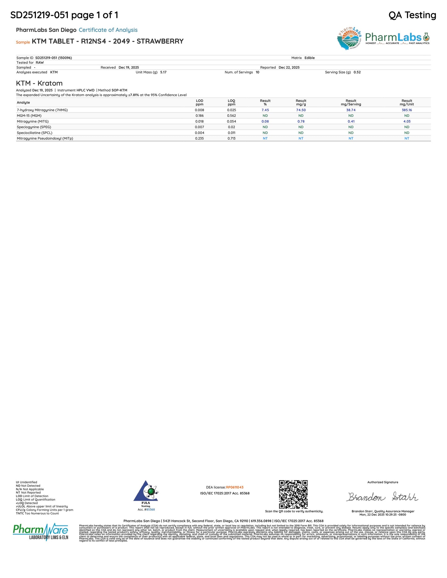 STRAWBERRY SNACKS (DYE-FREE) - TOTAL ALKS 33.3MG (31MG 7-OH)