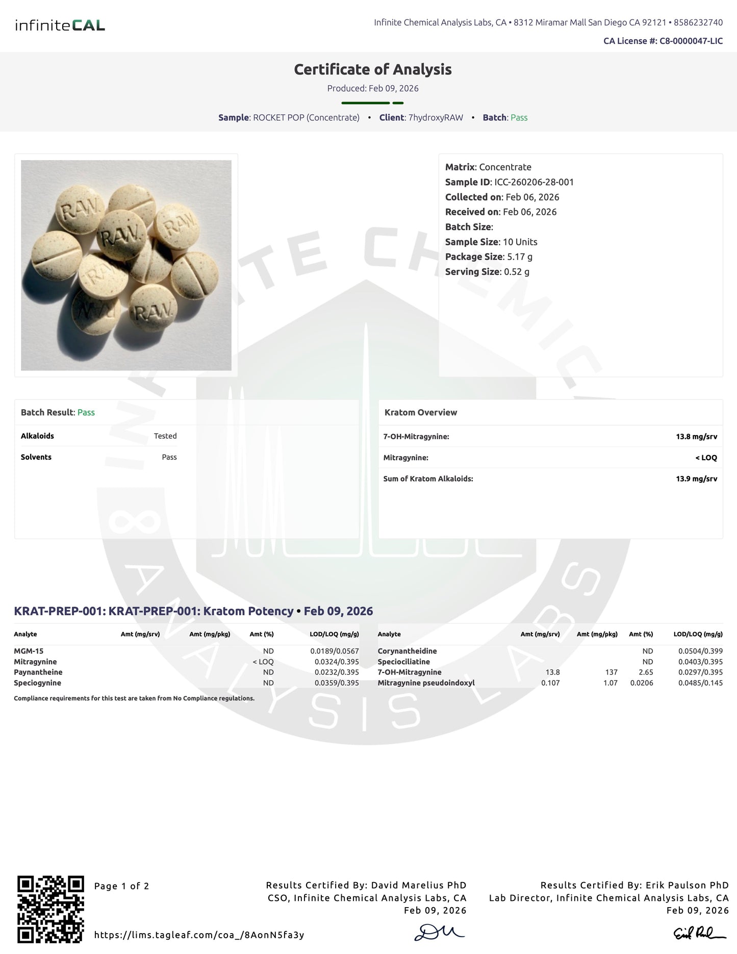 ROCKET POP 🚀  (DYE-FREE) - TOTAL ALKS 13.9MG (13.8MG 7-OH)