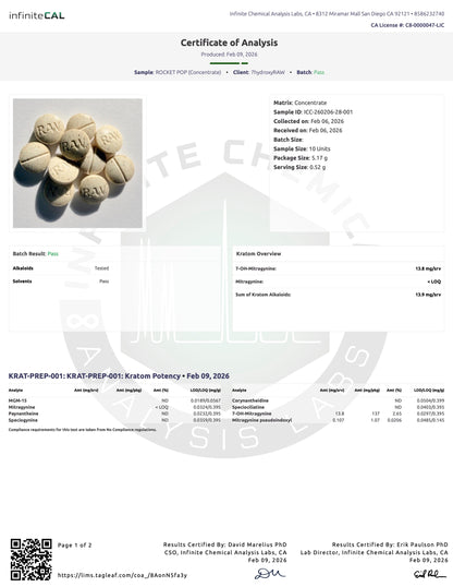 ROCKET POP 🚀  (DYE-FREE) - TOTAL ALKS 13.9MG (13.8MG 7-OH)