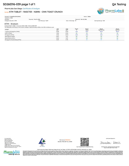 CINNAMON TOAST CRUNCHIES (DYE-FREE) - TOTAL ALKS 35.8MG (34.1MG 7-OH)