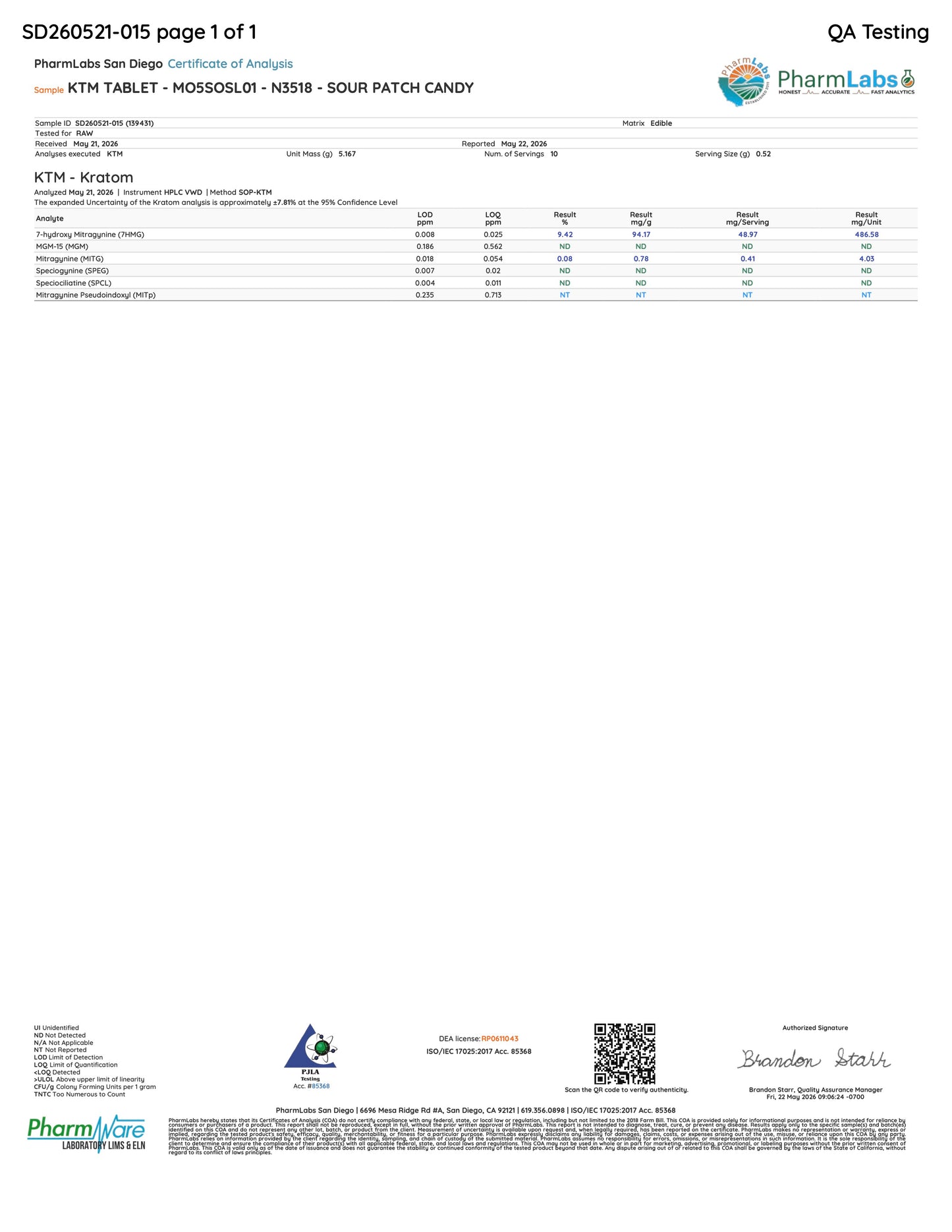 SOUR SLAP - (DYE-FREE) - TOTAL ALKS 48.7MG (47.6MG 7-OH)