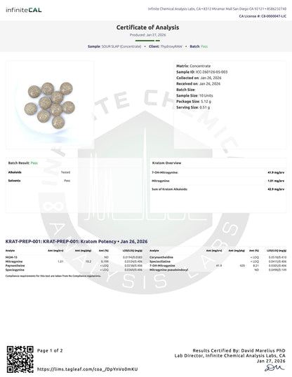 SOUR SLAP - (DYE-FREE) - TOTAL ALKS 42.9MG (41.9MG 7-OH)