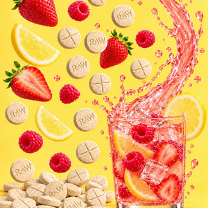 STRAW-RAZ LEMONADE (DYE-FREE) | BATCH TESTED: 86.2MG TOTAL ALKS (82.7MG 7-OH) | BOTTLE LABEL: 75MG