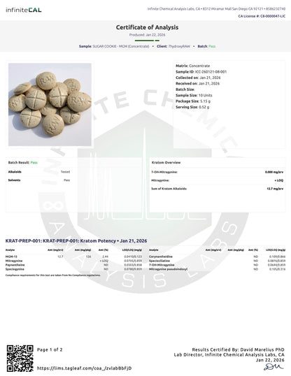 SUGAR COOKIE - 12.7MG MGM-15 TABS (NO 7-OH)