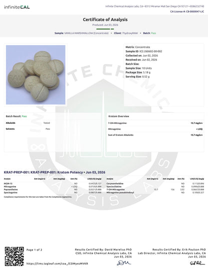 VANILLA MARSHMALLOW (DYE FREE) - TOTAL ALKS 15.7MG (15.7MG 7-OH)