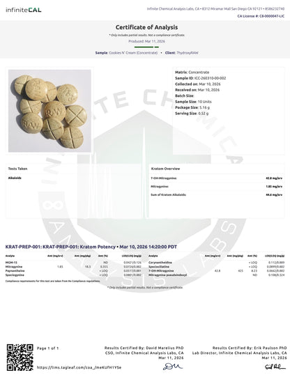 COOKIES N' CREAM (DYE-FREE) - TOTAL ALKS 44.6MG (42.8MG 7-OH)