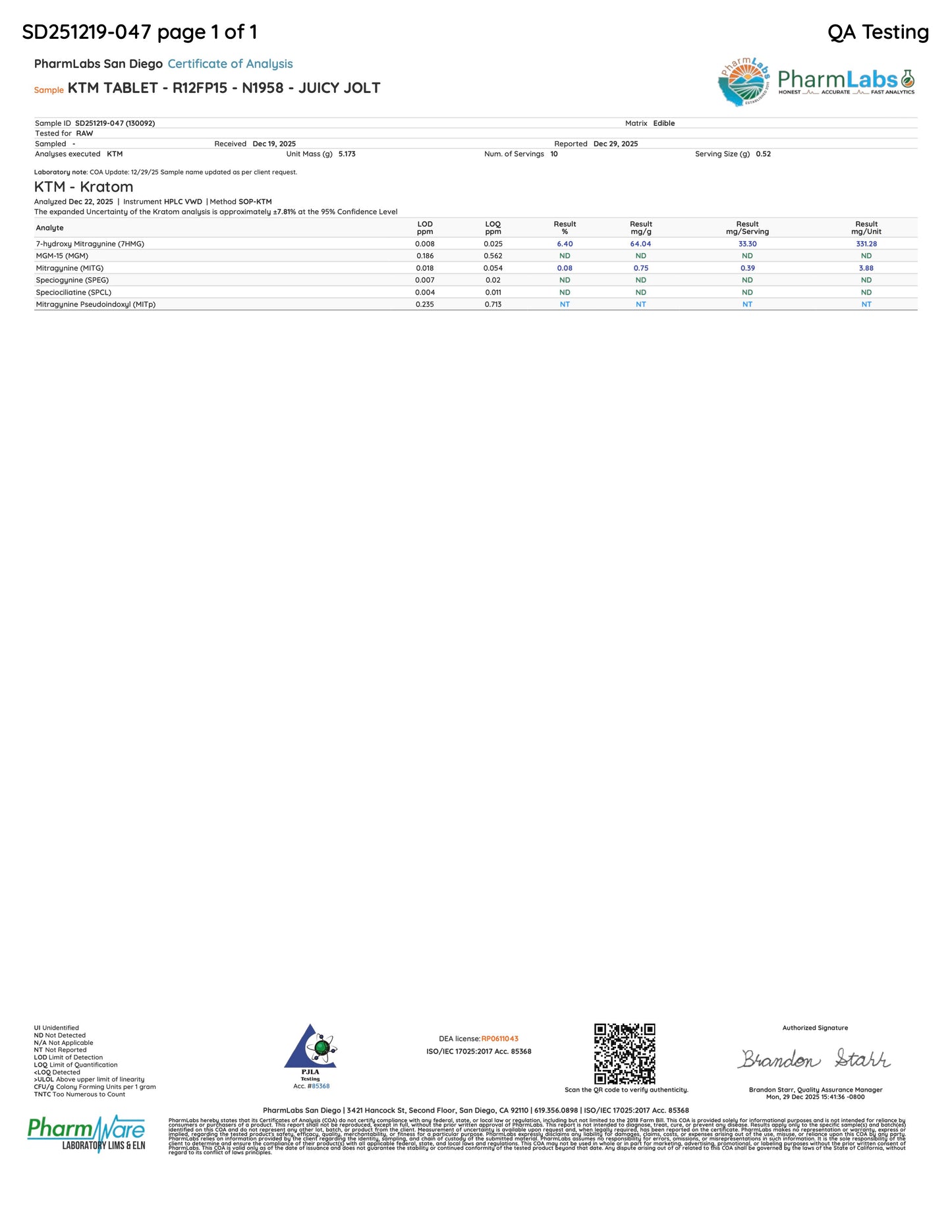 JUICY JOLT (DYE-FREE) - TOTAL ALKS 31.6MG (30.5MG 7-OH)