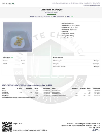 JUST PEACHY (DYE-FREE) - TOTAL ALKS 13.4MG (13.2 MG 7-OH)