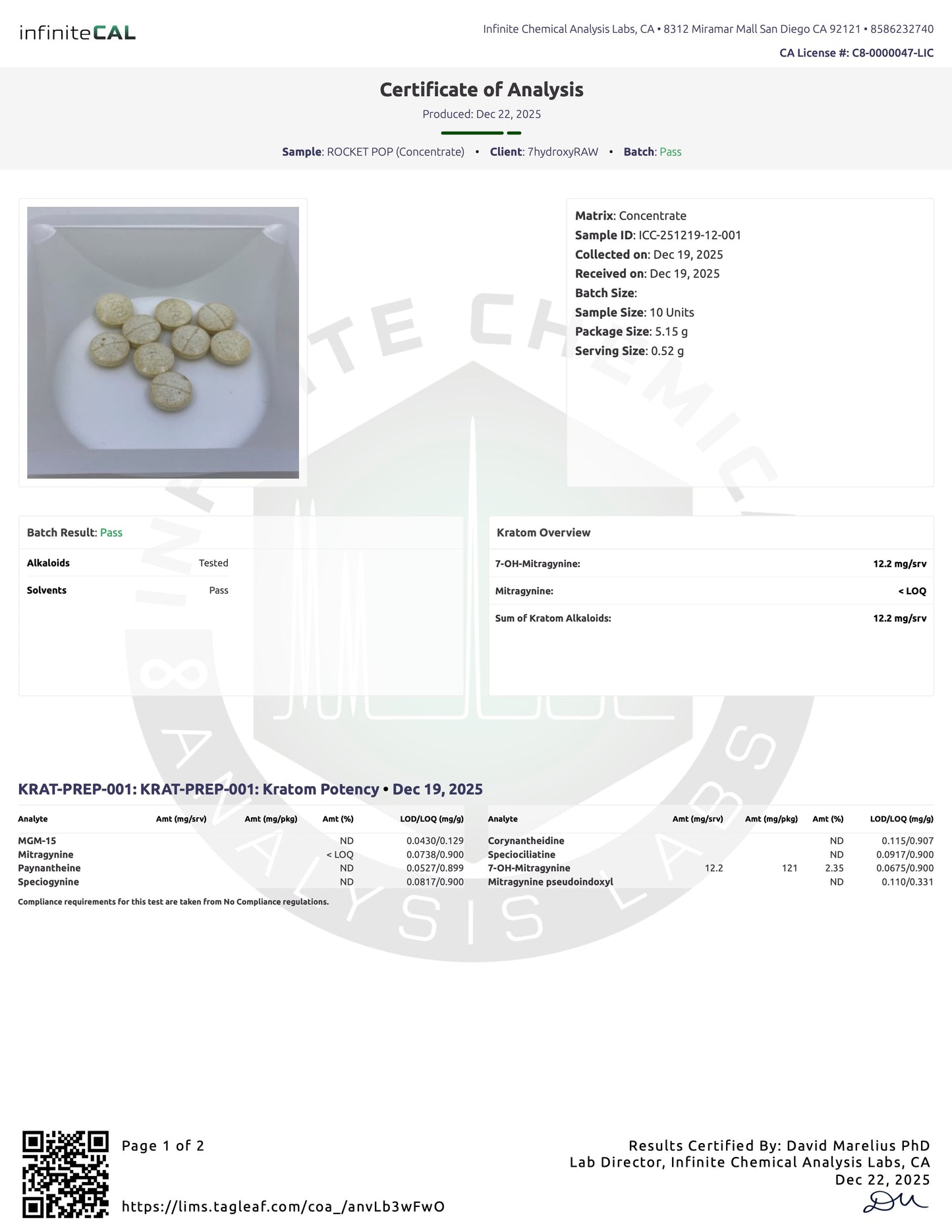 ROCKET POP 🚀  (DYE-FREE) - TOTAL ALKS 13.9MG (13.8MG 7-OH)