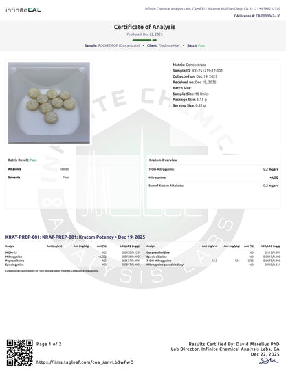 ROCKET POP 🚀  (DYE-FREE) - TOTAL ALKS 13.9MG (13.8MG 7-OH)