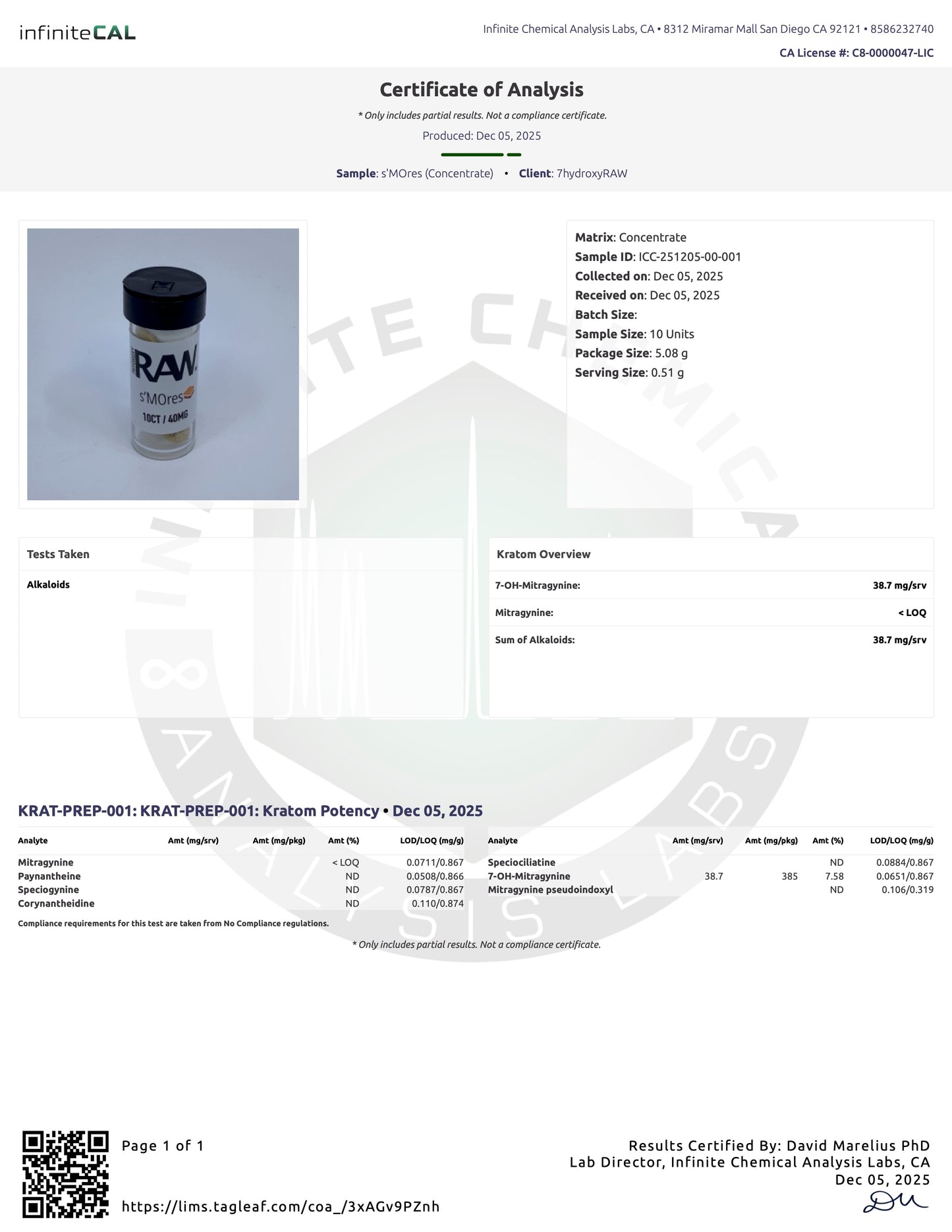 s'MOres 40MG (DYE-FREE) - 38.7MG 7-OH