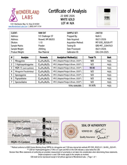 MGM - WHITE GOLD - 99.8% (NO 7-OH)