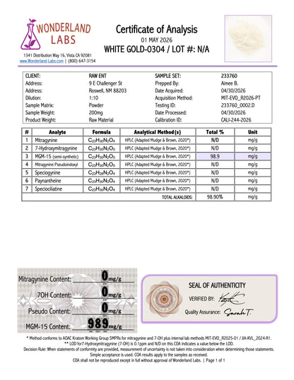 MGM - WHITE GOLD - 99.8% (NO 7-OH)